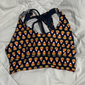 Born Primitive Candy Corn Sports Bra - Navy and Orange